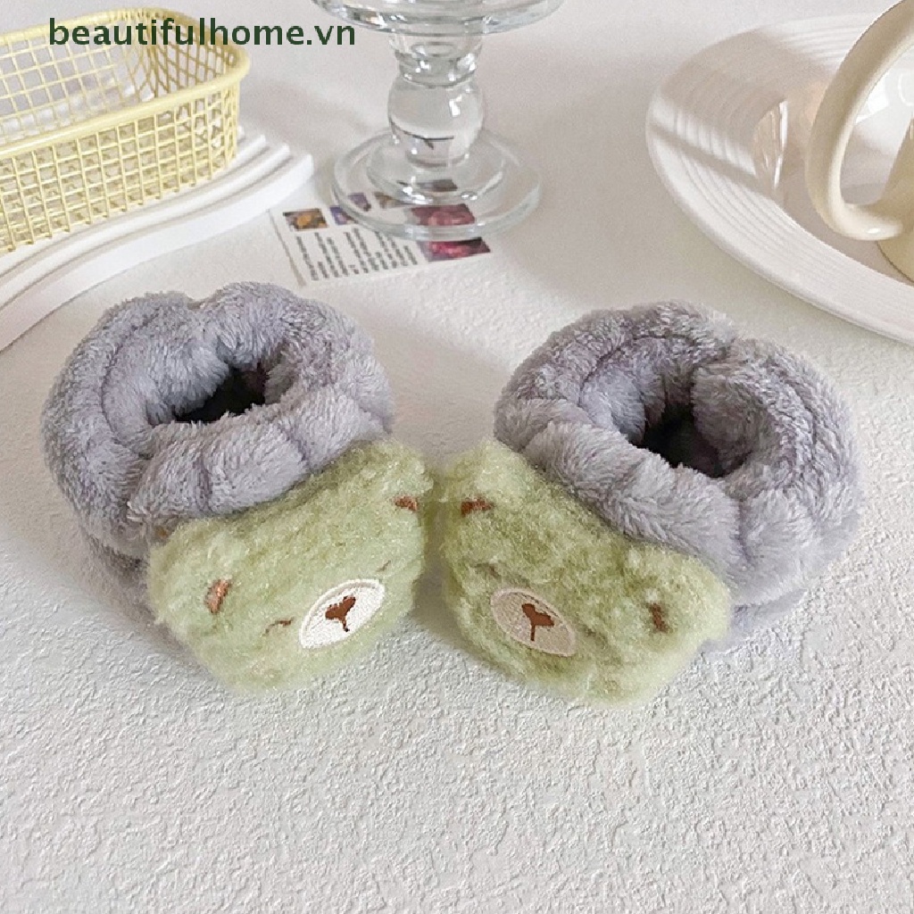 Set 2 Băng Đeo Cổ Tay Bằng Lông Cừu Họa Tiết Hoạt Hình Cho Spa