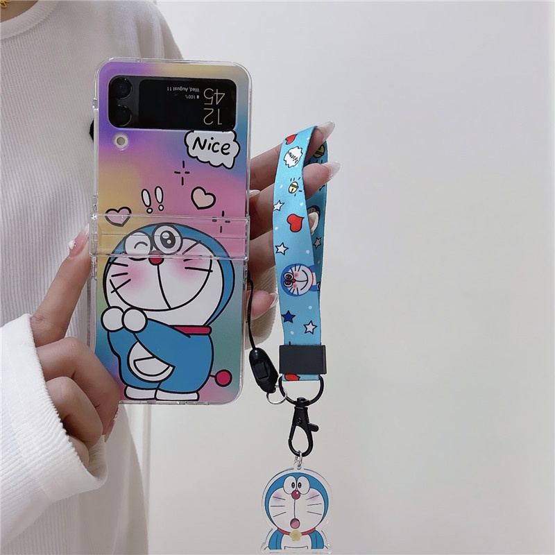 Ốp Điện Thoại PC Cứng Hoạt Hình Doraemon Cho Samsung Galaxy Z Flip 3 Z Flip 4 W23 ZFlip3 ZFlip4