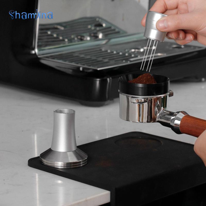 Dụng cụ nén cà phê Shamjina bằng hợp kim nhôm 51mm/53mm/58mm htiện lợi cho barista quầy bar