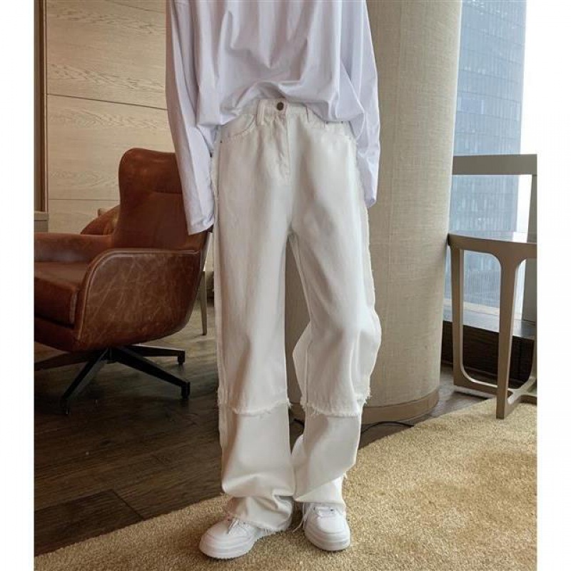 Quần Jean Dài Dáng Rộng Phong Cách Hàn Quốc Thời Trang Mới Năm 2021