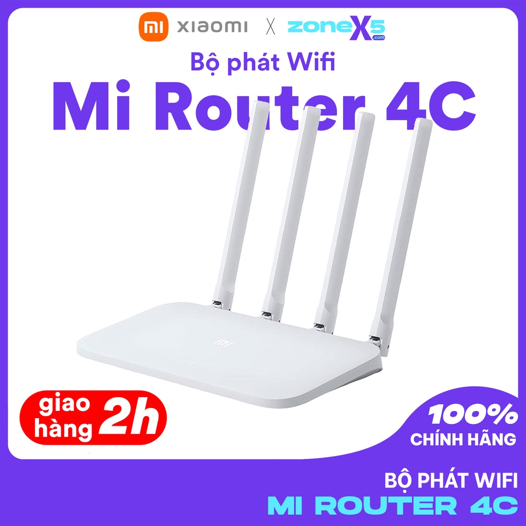 Bộ Phát Wifi Xiaomi Mi Router 4C, 4 Anten, RAM 64MB, 300Mbps - Hàng Chính Hãng