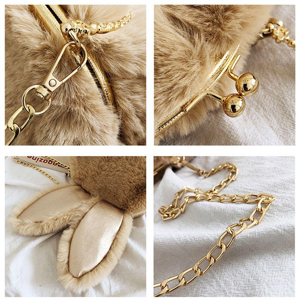 LEILY Túi Xách Đeo Vai Hình Tai Thỏ Phối Dây Xích Thời Trang Sành Điệu