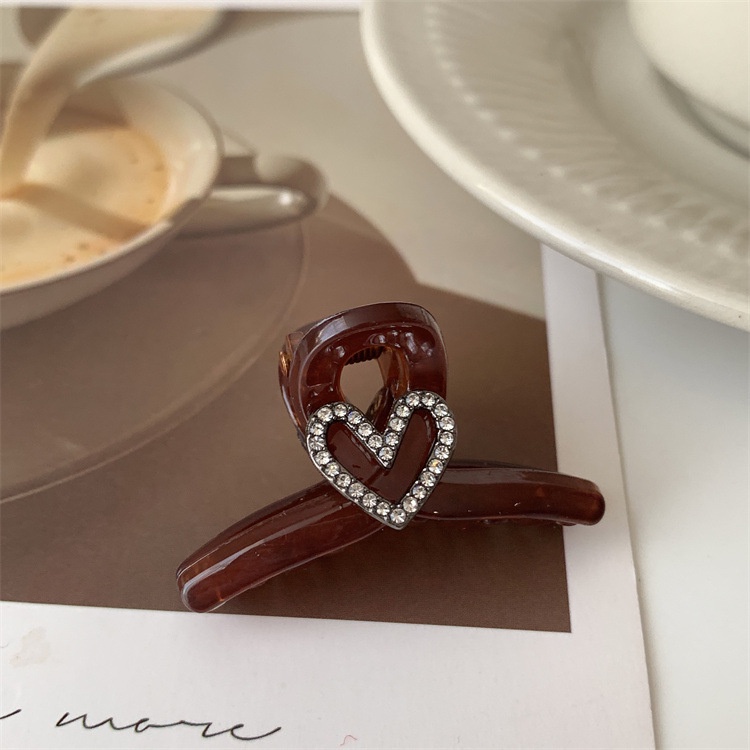 Kẹp Tóc Đính Đá Hình Trái Tim Nhỏ Xinh Xắn Thời Trang Xuân Hè Cao Cấp Cho Bé Gái