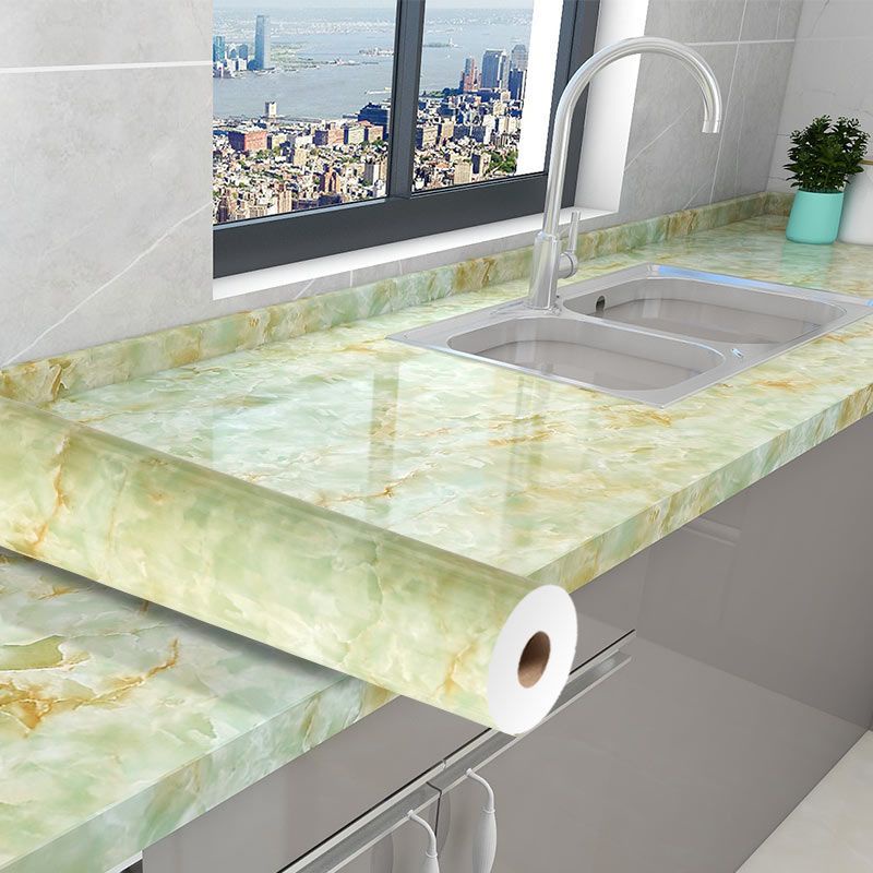 Giấy Dán Tường Dày Dặn Chống Thấm Nước / Dầu / Cháy Họa Tiết Vân Đá Cho Nhà Bếp