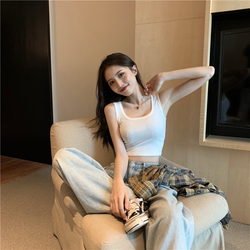 Áo Lửng Không Tay Lưng Cao Thời Trang Quyến Rũ Cho Nữ