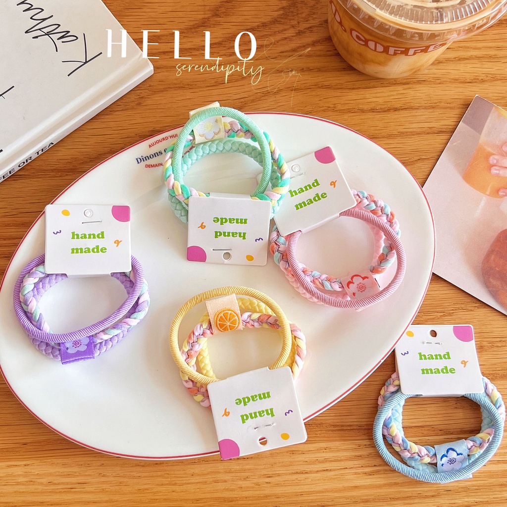 Bộ 3 Dây Cột Tóc Hình Hoa Màu Sắc Ngọt Ngào Thời Trang Cho Nữ