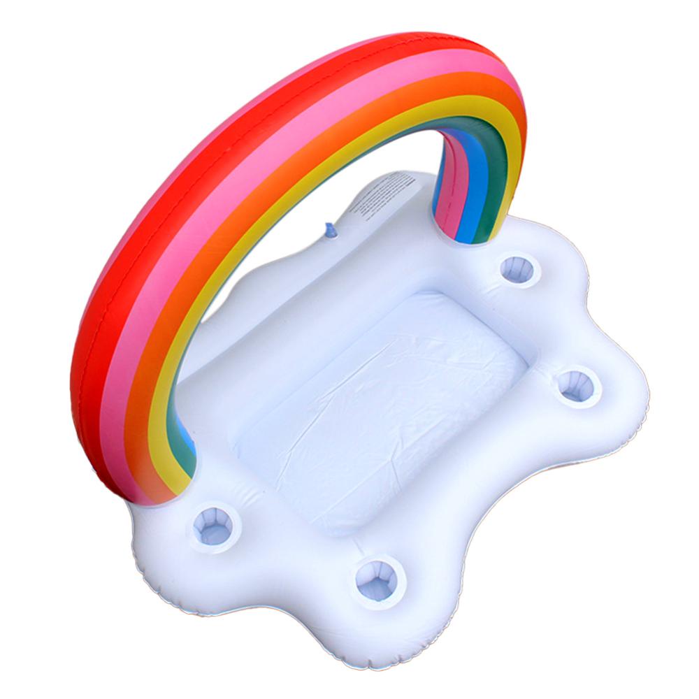 Phao Bơi Bơm Hơi Hình Nấm Màu Cầu Vồng Độc Đáo H7X1