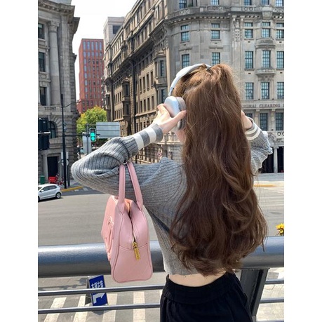 LANJIEXI Áo cardigan Dệt Kim Mỏng Tay Dài Thêu Chữ Màu Sắc Tương Phản Phong Cách Hàn Quốc Cho Nữ