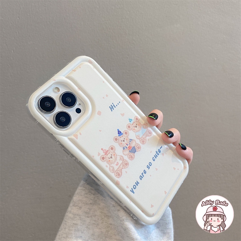Ốp Điện Thoại TPU Dẻo Họa Tiết Hoạt Hình Chú Gấu &amp; Chữ Happy Birthday Dễ Thương Chống Bụi Cho IPhone 14 Pro Max 13 12 11 Pro Max