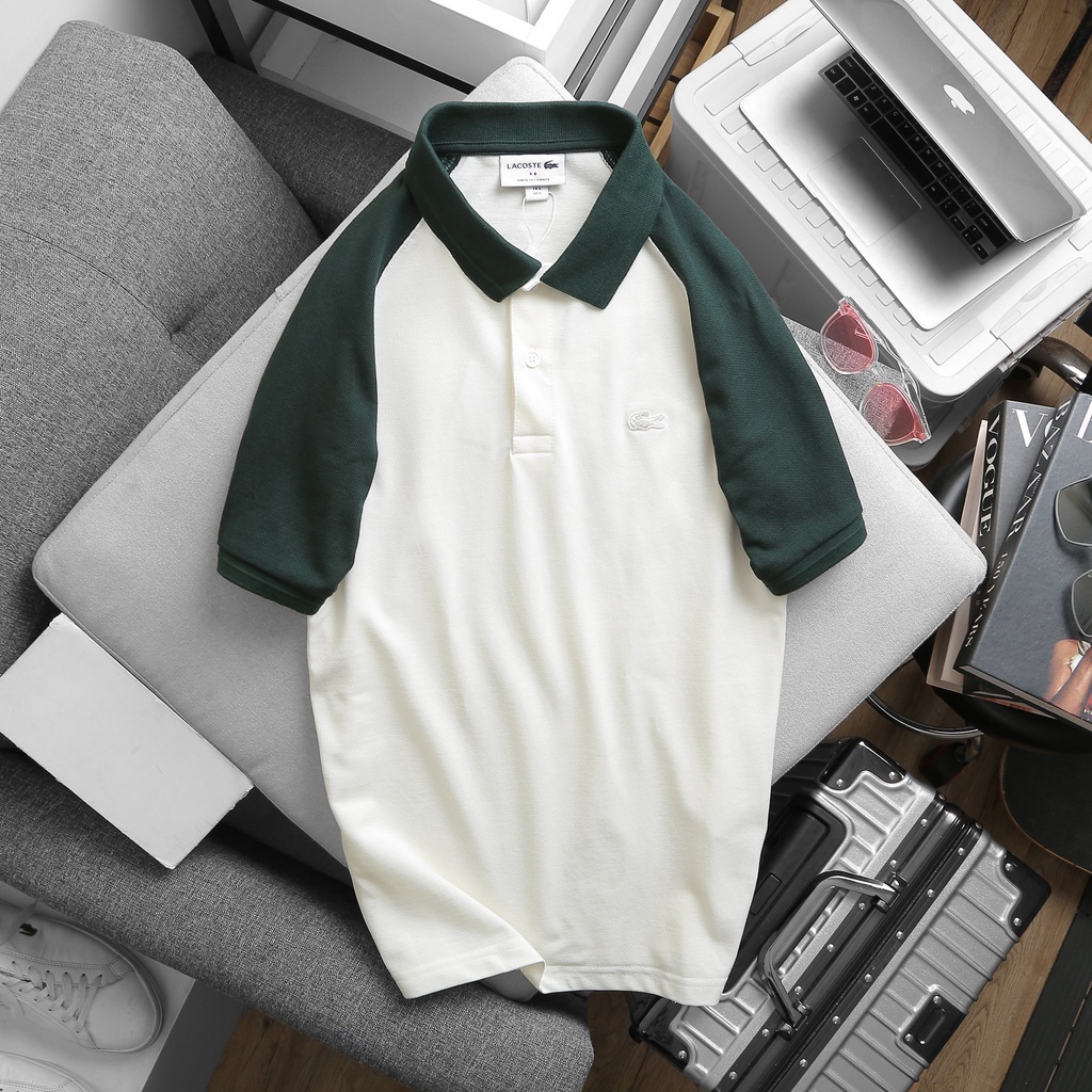 Áo thun polo LCST 4M Raglan chất thun gai cá sấu xịn tốt , nút có khắc - POLCS6
