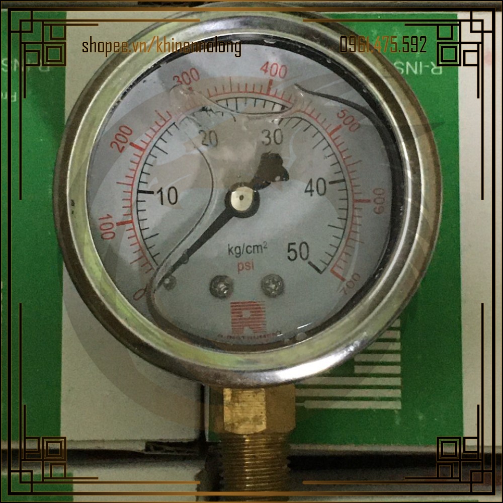 Đồng Hồ Dầu Đo Áp Suất R-Instrument Phi 63 1 - 1000 KG