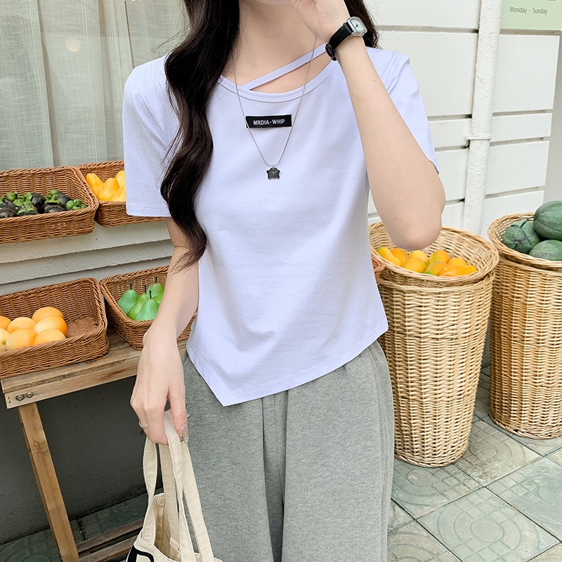 NRVP Áo Thun Tay Ngắn Dáng Ôm In Họa Tiết Độc Đáo Thời Trang Đường Phố Hàn Quốc Cho Nữ