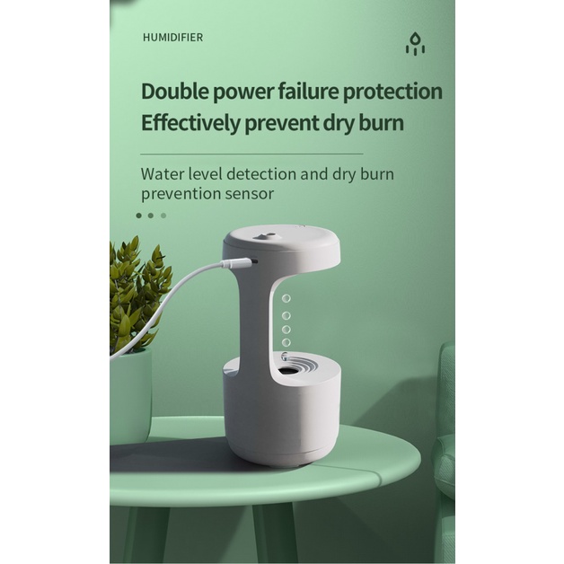 Máy Phun Sương Tạo Ẩm Xiaomi 800ML Bằng Sóng Siêu Âm Chống Trọng Lực Có Màn Hình LED Hiển Thị