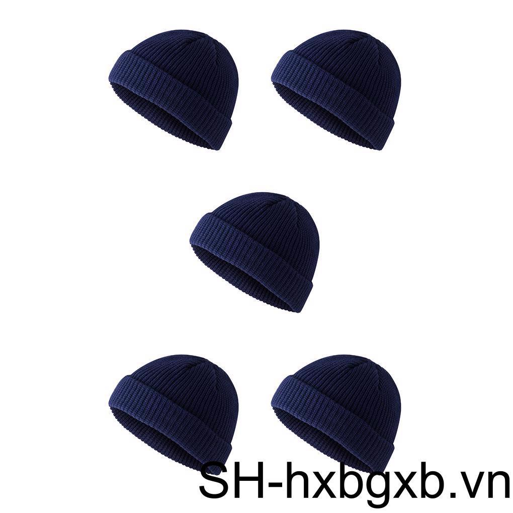 1/2/3/5 Hat Retro Fashion Warm Short Style Fisherman's Brimless Caps Quick Drying Without Deformation Knitting Design Crimpable Headgear