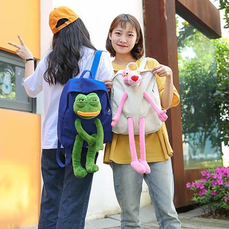 Ba Lô Hình Báo Hồng / Ếch Nhồi Bông Mới Cho Nữ