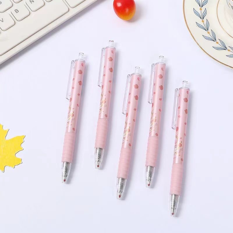 Bút Mực Gel Bấm Hình Cáo Hồng Hàn Quốc Đơn Giản Chất Lượng Cao Lin Shen Don 'T Know Where Pink Fox