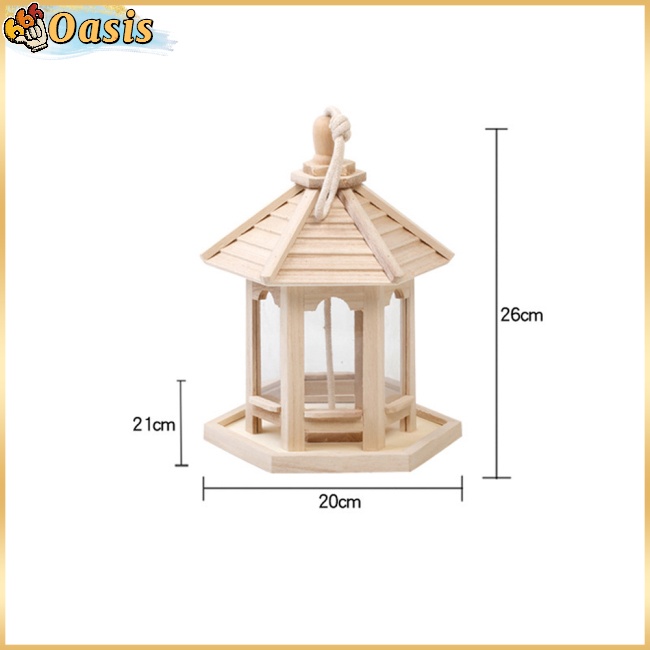 Nhà Chim Hình Lục Giác Bằng Gỗ Dùng Trang Trí Sân Vườn