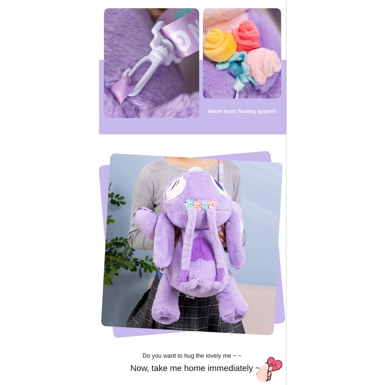 Túi Đeo Chéo Hình Thú Nhồi Bông Stizai Lavender Đáng Yêu