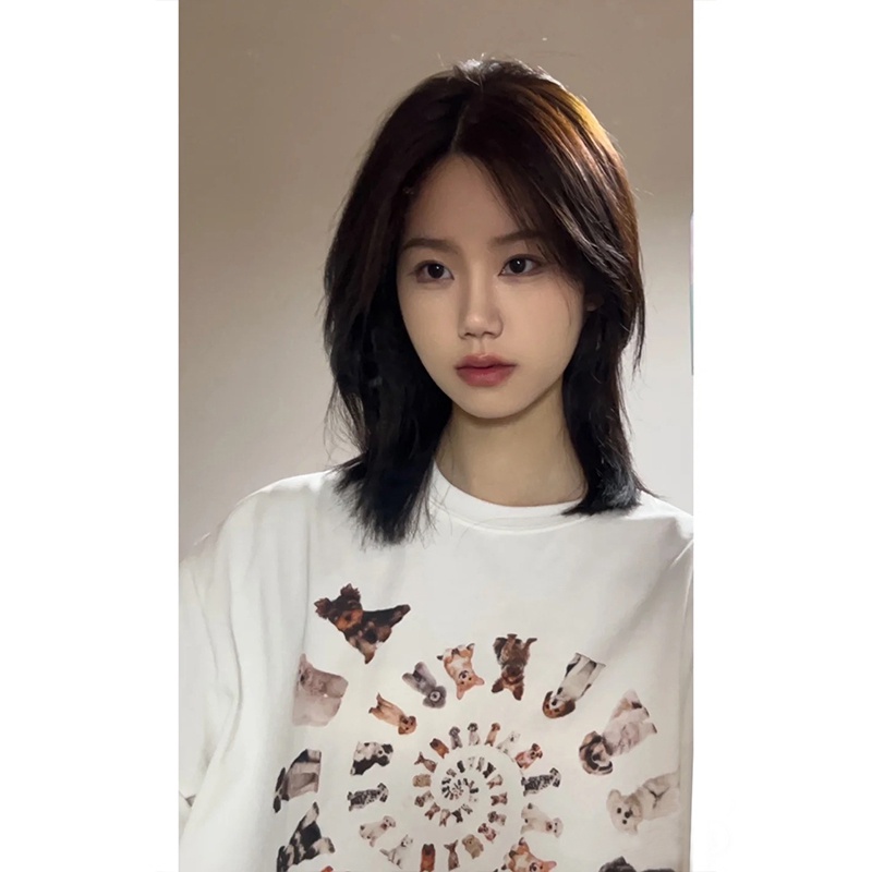 NRVP Áo Thun 100% Cotton Ngắn Tay Form Rộng Phong Cách Hàn Quốc Dành Cho Nữ