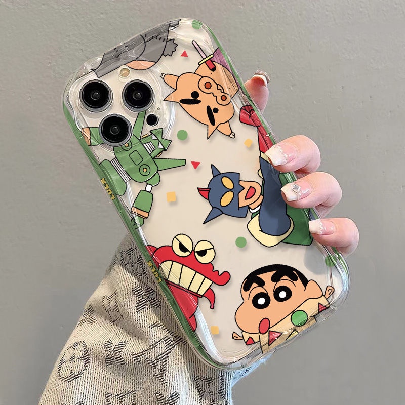 ✅Ốp Điện Thoại Mềm Trong Suốt Chống Sốc In Hình Shin-Chan Cho iPhone14 / 13promax 12 / 11 7 / 8p xs / r