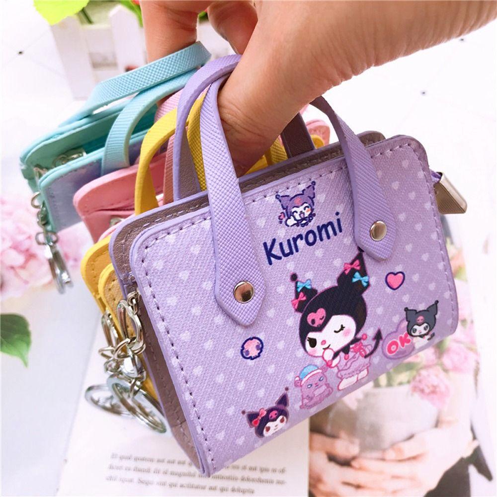 Túi Da PU Đựng Son Môi / Mỹ Phẩm Trang Điểm Họa Tiết Mèo Kitty Lấp Lánh Cho Nữ