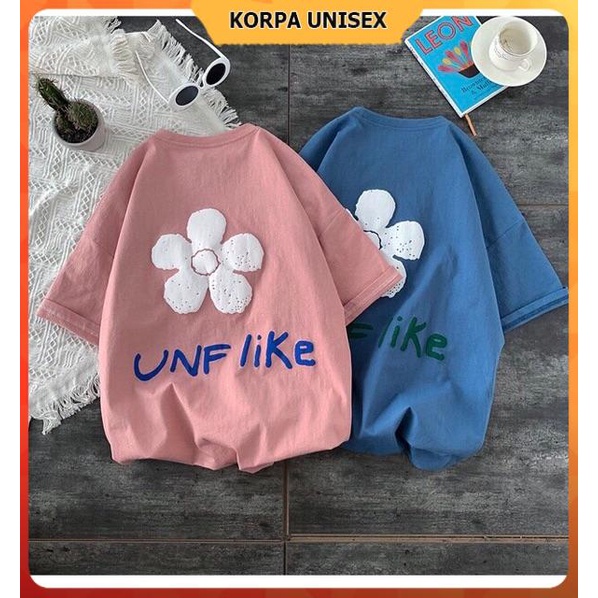 Áo thun tay lỡ form rộng hoa UNF Like - Unisex nam nữ đều mặc được