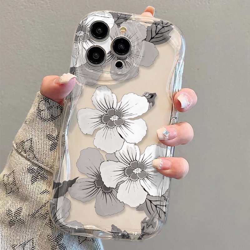 ✅Ốp Điện Thoại Mềm Chống Sốc Họa Tiết Hoa Cho iPhone14 / 13promax 12 / 11 7 / 8p xr / s Zd0
