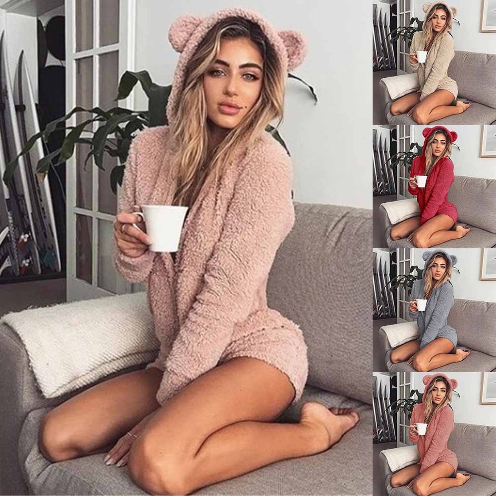 Bộ Đồ Ngủ Áo Liền Quần Bằng Vải Bông Mềm Mại Giữ Ấm Mùa Đông Dành Cho Bạn Nữ MM0411