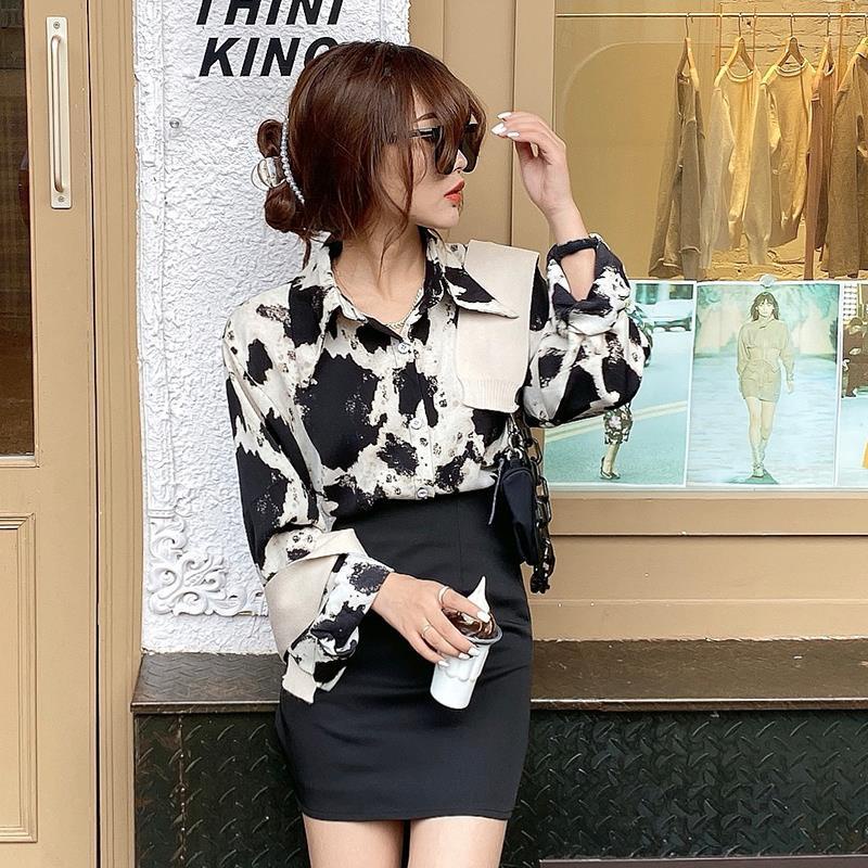 Áo Sơ Mi Chiffon Dài Tay Họa Tiết Da Báo Thiết Kế Mới Thời Trang Theo Phong Cách Hồng Kông Dành Cho Nữ