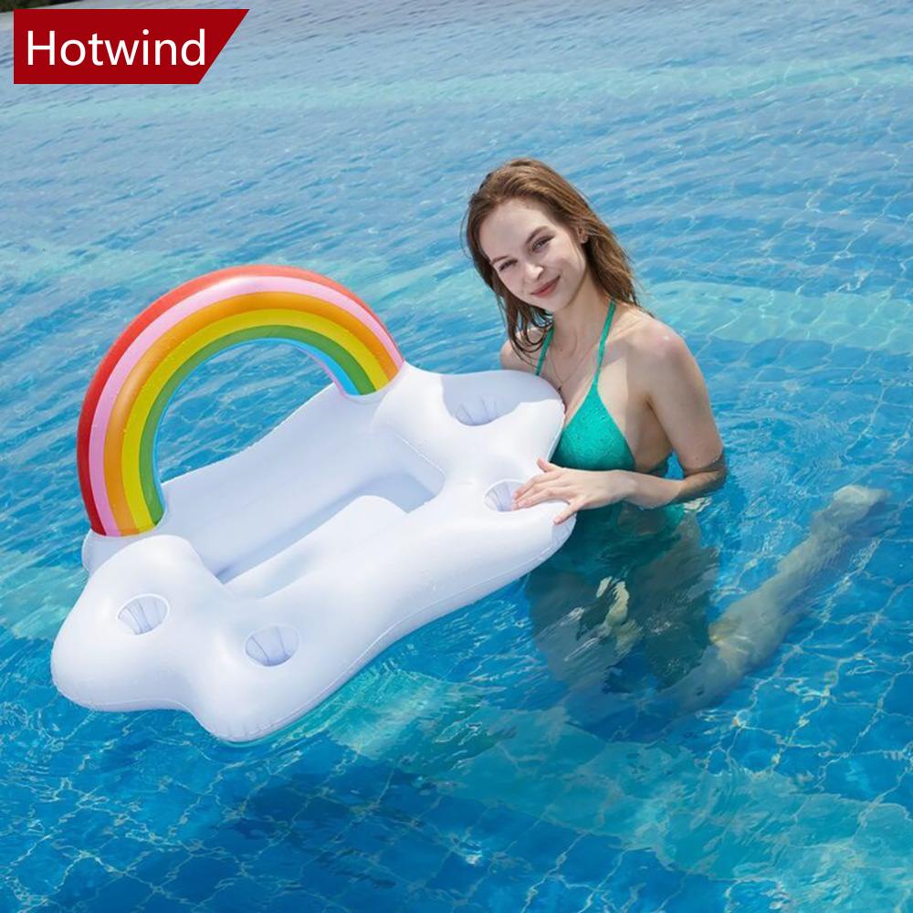 Phao Bơi Bơm Hơi Hình Nấm Màu Cầu Vồng Độc Đáo H7X1