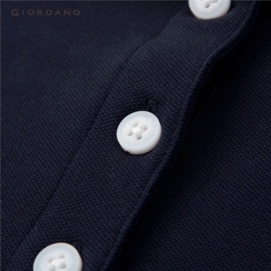 Áo sơ mi polo GIORDANO 05313382 tay ngắn dáng rộng màu trơn thời trang cho nữ