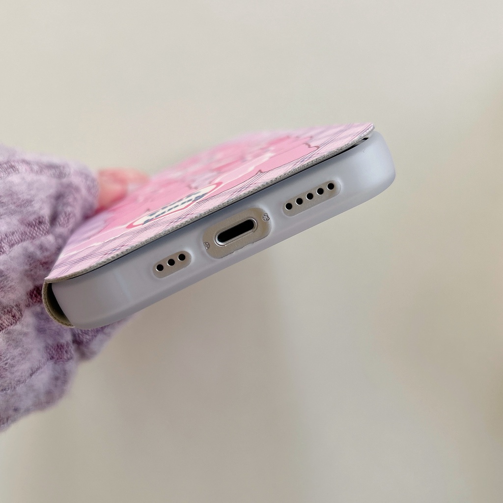 Ốp Điện Thoại tpu silicone Mềm Trong Suốt Nắp Lật Chống Sốc In Hình Thỏ Hoạt Hình Cho iPhone 14 13 12 11 PRO MAX