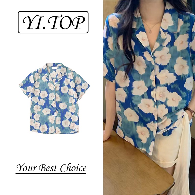 Áo Sơ Mi Dáng Rộng In Họa Tiết Thời Trang Cho Nữ