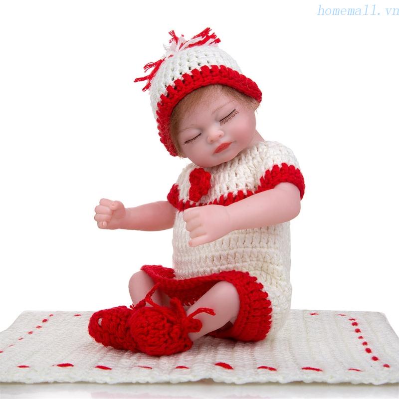 HO Mini Silicone Baby Reborn Baby for Doll 11 Inch Soft Body Realistic Toys Full Bo