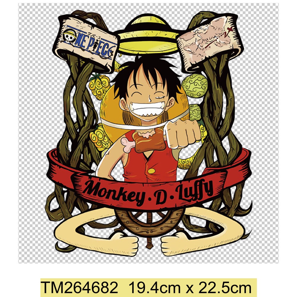 One Miếng Dán Ủi Quần Áo In Hình luffy Hoạt Hình Nhật Bản