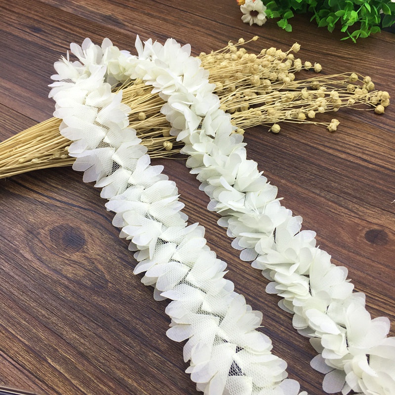 93cm Chiffon Flowers Lace Edge Trim Ribbon DIY Sewing DIY Trim Garment Sewing Accessories CX