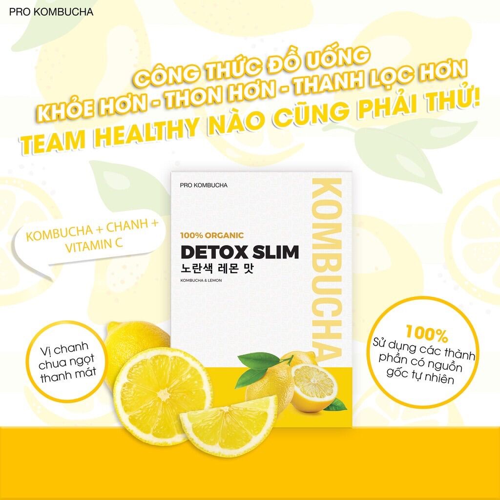 Trà Giảm Cân Pro Kombucha - Thanh Lọc Giải Nhiệt Cơ Thể - Giúp Giảm Cân Mỡ Bụng - Làm Đẹp Đẹp Da Vóc Dáng - Vị Chanh