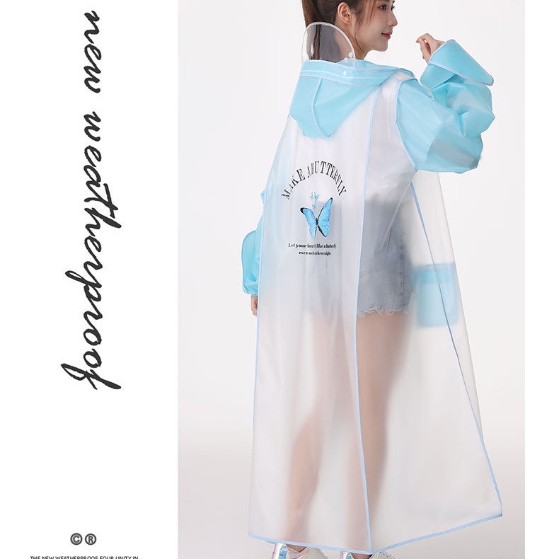 Áo Mưa Dáng Dài Bằng EVA Dày Dặn Thời Trang Cho Người Lớn