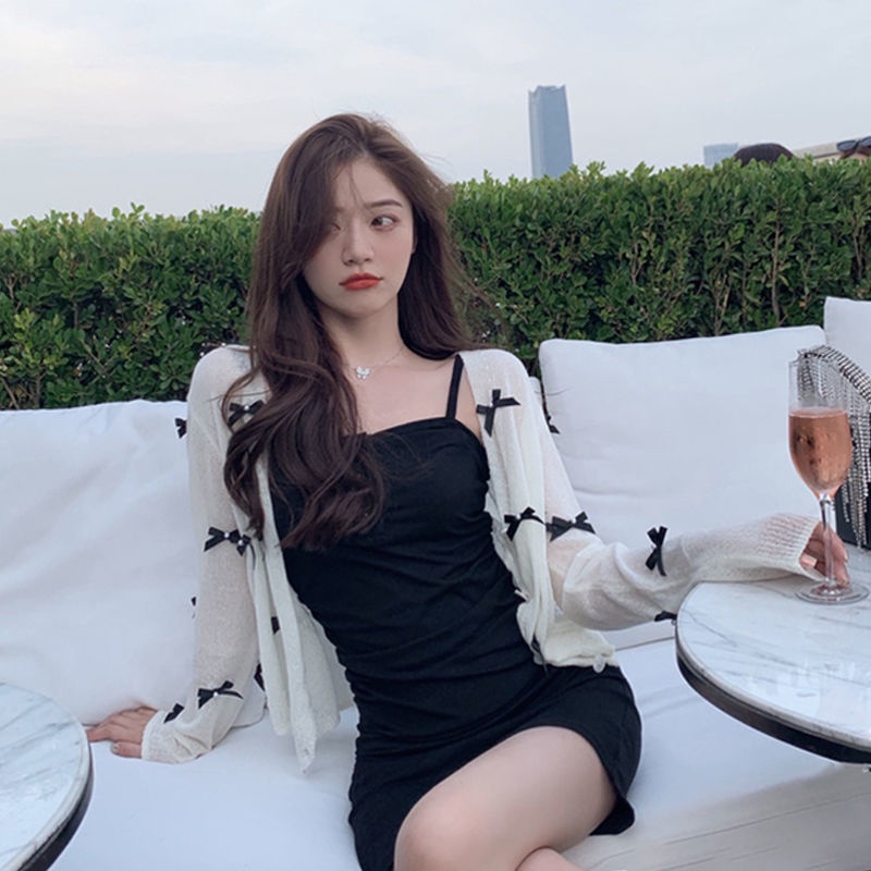 Jiashucheng Áo Khoác Cardigan Dệt Kim Lụa Lạnh Mỏng Chống Nắng Phong Cách Mới Phù Hợp Với Mùa Xuân Và Mùa Hè Dành Cho Bạn Nữ