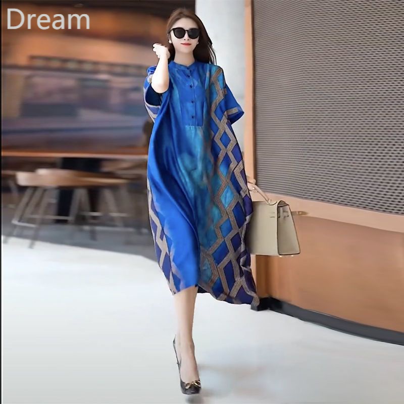 Mulberry Silk high-grade elegant loose large size dress