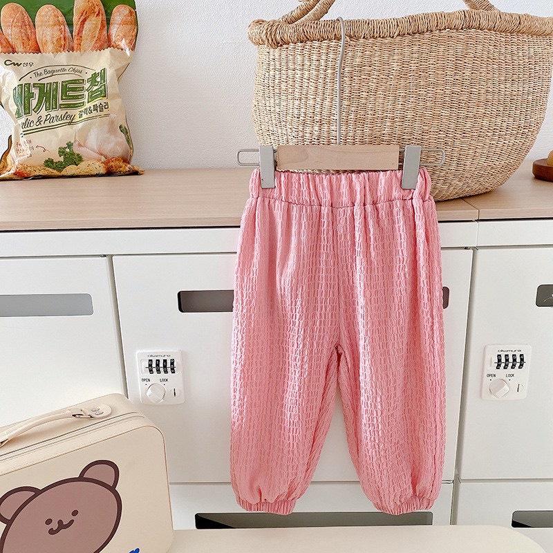 (8-18kg) Quần Bom Dài Bé Gái Chất Đũi Nhăn Mềm Mát, Quần Dài Chống Muỗi , Nằm Điều Hòa, Măc Hè Thu Cho Bé 1-5t