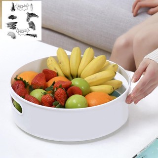 Deep Lazy Susan Turntable Food Storage Bin Fruit Display Tray Rotating Organizer for Kitchen Pantry Cabinet Refriger