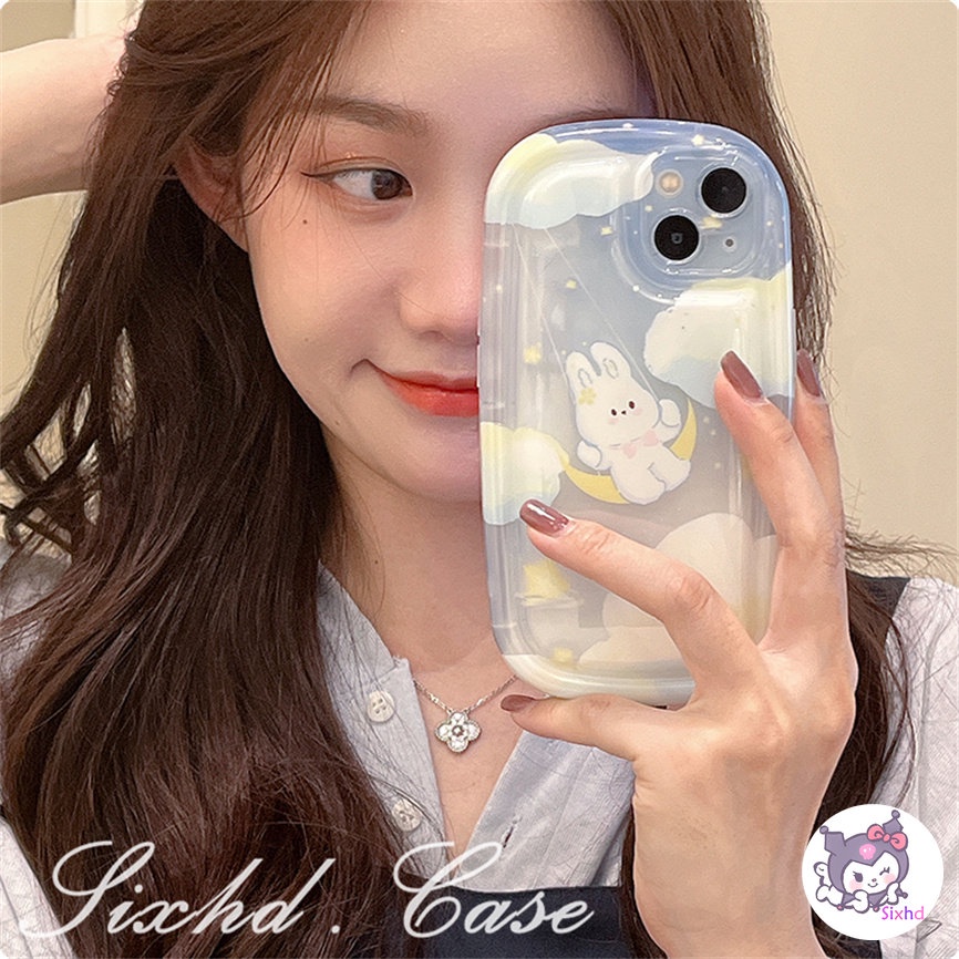 Ốp Lưng OPPO A78 A58 A57 A54 A95 A17 A16 A15 A12 A3s A5s A77s A76 A74 A53 A33 A32 A7 A5 A9 A17K A98 A96 A94 A92 A52 F11 Reno 8T 7Z 6Z sixhd Ốp Điện Thoại TPU Silicon phim hoạt hình Thỏ mặt trăng dễ thương Cho