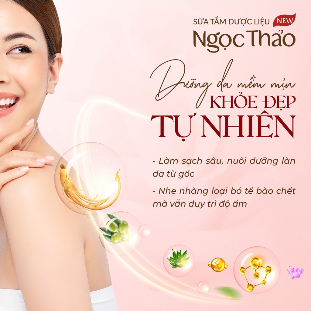 Combo 3 (01 Sữa tắm Ngọc Thảo chuyên sâu 300ml, 01 Dầu gội Nguyên Xuân dưỡng tóc 250ml, 01 Dầu xả Nguyên Xuân 180ml)