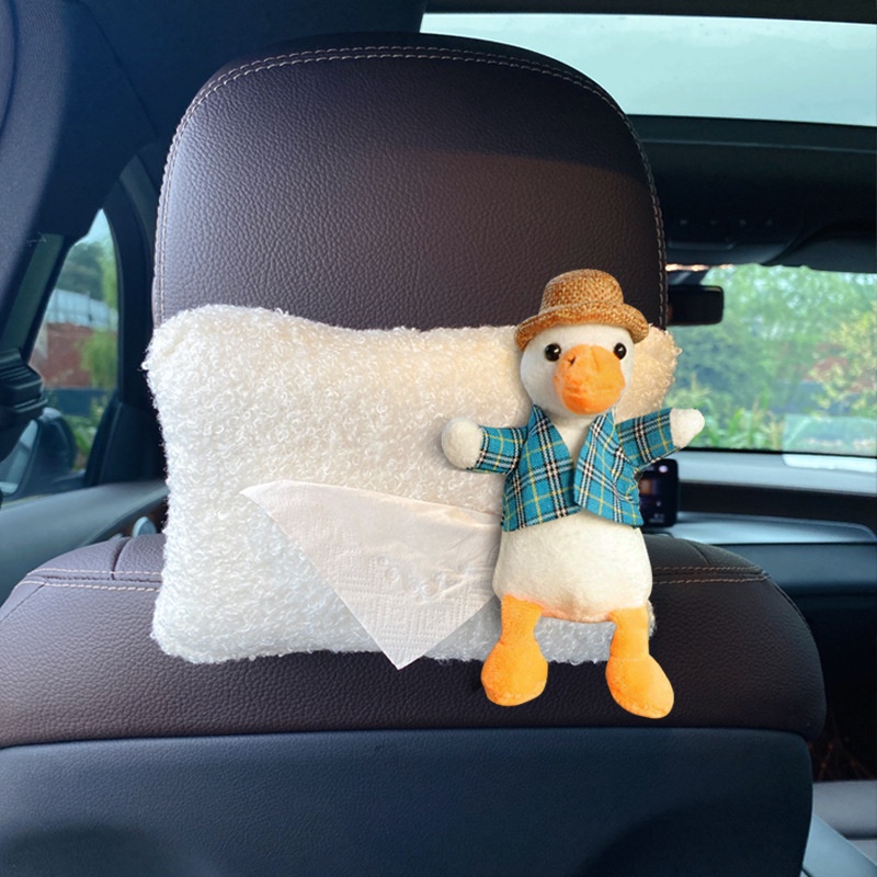 Hộp Đựng Khăn Giấy Đa Năng Họa Tiết Hoạt Hình Gắn Tấm Che Nắng Xe Hơi