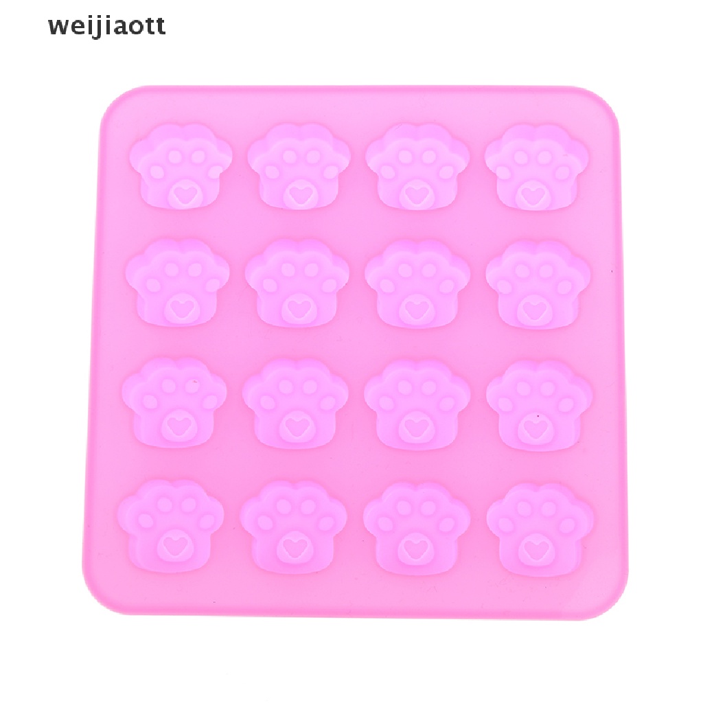 weijiaott 16holes Cute Pet Cat Dog Paws Silicone Mold Cookie Mould DIY Cake Decorative VN