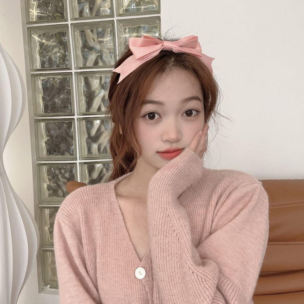 Băng Đô Cài Tóc Rửa Mặt Trang Điểm Hai Lớp Thắt Nơ Xoắn Đơn Giản Cổ Điển Dành Cho Bạn Nữ