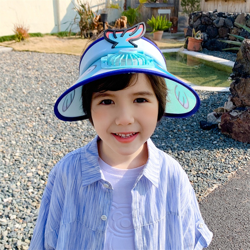 Mũ Chống Nắng Mùa Hè Vành Rộng Có Quạt Sạc USB Cho Bé Trai Và Bé Gái