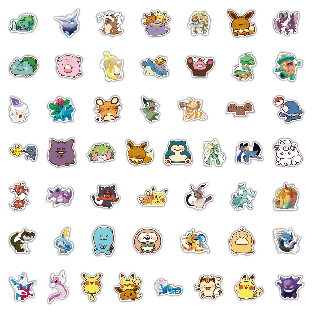 Nhãn Dán Pokemon Pokémon Chống Nước Trang Trí Vali Laptop Xe Máy