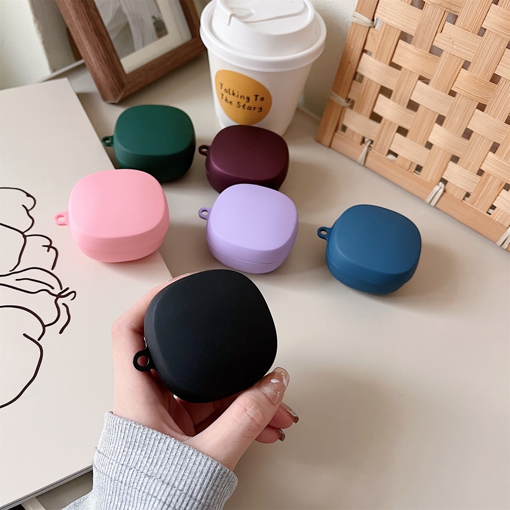 Vỏ Bảo Vệ Hộp Sạc Tai Nghe bluetooth Không Dây Baseus Bowie WM02 plus WM02 + Màu Trơn Kèm Móc Tiện Dụng